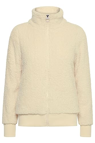 OXMO Anneka Camisola para mulher com forro exterior de peluche e gola alta, Cloud Dancer (114201), XL