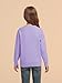 Haloumoning Girls Sweaters Kids Crewneck Long Sleeve Pleated Knit Pullover Sweater Fall Fashion Clothes 5-14 Years Purple