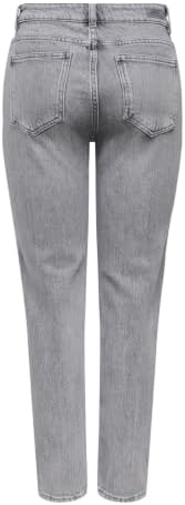 ONLY Damen Jeans ONLEMILY CRO614 - Straight Fit - Grau - Dark Grey Denim W25-W33