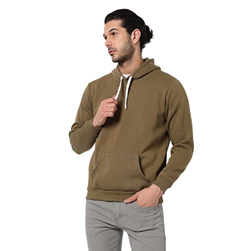 Image of Campus Sutra Men's Cotton Hooded Neck Sweatshirt