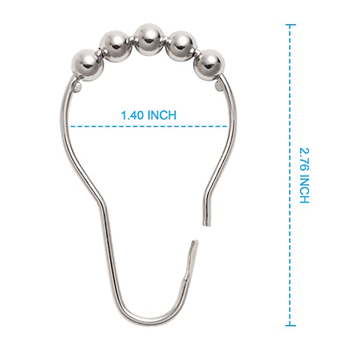 Titanker Shower Curtain Rings, Shower Curtain Hooks For Curtain Rust Proof Metal Shower Rings Hooks For Bathroom Shower Curtains Rods Hangers - Set Of 12, Nickel #TOP2