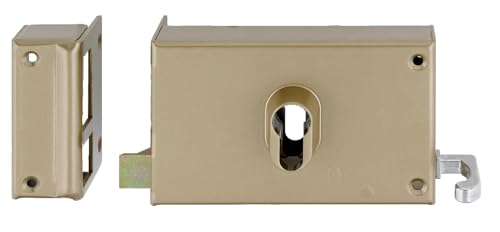 Serrure profil européen horizontale tirant coffre seul 140x88mm or gauche - HERACLES - 86920