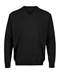 breidhof biedenkopf Regular Fit Breidhof Belika Herren Strick Pullover V-Ausschnitt 50275/89-32301, Farbe:Schwarz, Größe:60 4XL