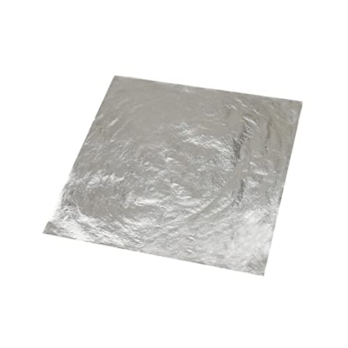 KONTONTY Artistic Silver Foil Stickers 100pcs Pack Gilding Imitation Craft Imitation Square Design Durable Metal Home Decor Stickers