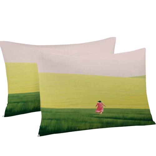 Housse de couette 160x200 microfibres douce ensemble de literie 3 pièces PrairieCampagne