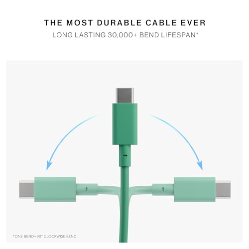 Image of Native Union USB-C Pop Cable XL - Coiled Extendable - 7.9ft Ultra-Strong Charging Cable Compatible with iPhone Air, 17e, 17 Pro Max, iPad Pro M5, Galaxy S26, Fold 7 (Pine)
