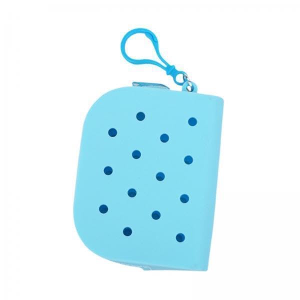 merishopp 3xSilicone Wallet Portable Organizer Outdoor Travel Summer with Hook Holes Bag Blue-picture-4
