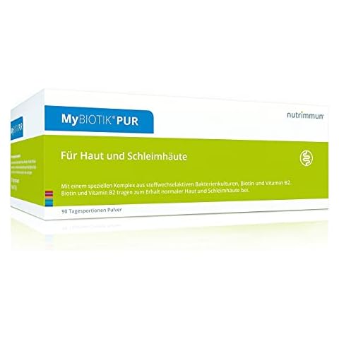nutrimmun MyBIOTIK® PUR (90 x 2 g) Pulver - Nahrungsergänzungsmittel mit einem speziellen Komplex aus stoffwechselaktiven Bakterienkulturen, Biotin und Vitamin B2 - Für Haut und Schleimhäute Cover