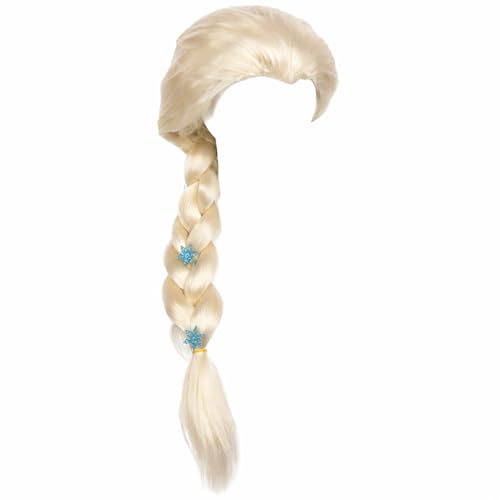 GWAWG Princesse Perruque pour Enfants et Femme Blonde Ondulée Princesse Perruque Cosplay Perruque Blonde avec Une Tresse pour Carnaval Déguisement Dames Déguisements Charmant Plein Cheveux