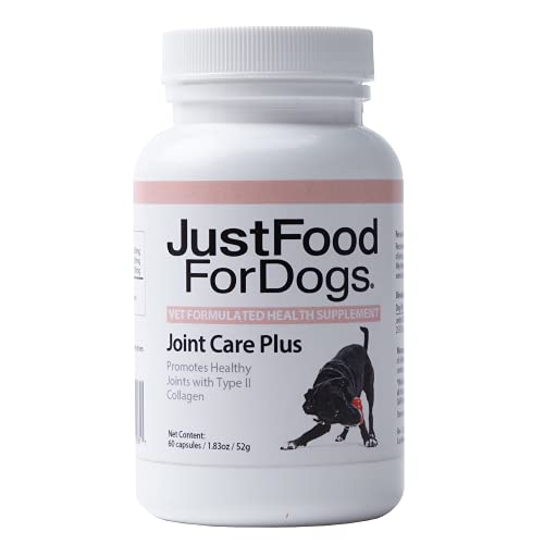 JustFoodForDogs Joint Care Plus Supplements - Protects from Joint Pain, Arthritis, Hip Dysplasia - Supports Joint Health for Dogs, Type II Collagen and Chondroitin Sulfate (60 Ct) JustFoodForDogs Joint Care Plus Supplements - Protects from Joint Pain, Arthritis, Hip Dysplasia - Supports Joint Health for Dogs, Type II Collagen and Chondroitin Sulfate (60 Ct)
