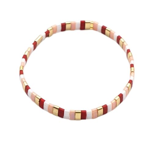 Sonateomber Tila Flat Beaded Stretch Bracelets for Women Trendy Boho Friendship Square Beads Stackable Bracelet Fashion Jewelry Gift