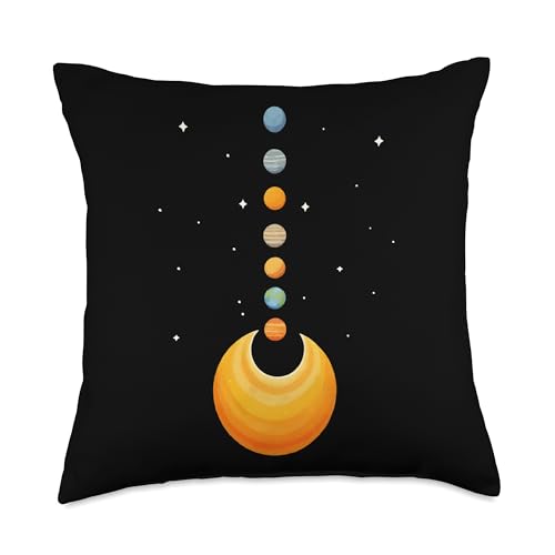 Funny Solar System Planetary Alignment Space Lover Astronomy Throw Pillow