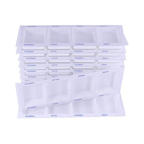 10-pc Distributeur de Médicaments Medi-Inn Boîte à Médicaments Distributeur de Médicaments avec 4 Compartiments - blanc, XL-Spezial