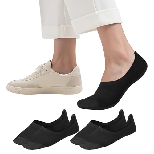 C4N Women's No Show Socks with Silicone Grip for Flats & Loafers | Non Slip, Padded | Black, X-Large by C4N - Used condition - US$12.35
