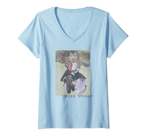 T-shirt Muppets Miss Piggy col v pour femme fan de pop culture