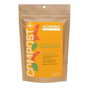 Dr. Connie's Compost Plus | 100x Concentrated Natural Compost Starter & Accelerator | All-Natural, Odor Control for Indoor & Outdoor Bins, Tumblers, and Piles | Fast Decomposition