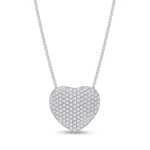 Wishrocks Puffed Heart Pendant Necklace