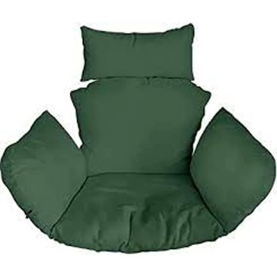 ANAND INDIA GROUPS Polyester Designer Cushion for Hanging Basket Swing Chair for Outdoor Egg Swing Chair/Garden Swing, Seat Padded Pillow Cushion (Dark Green)-picture-11