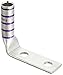 Panduit LCCX1/0-38DF-X Flex Conductor Copper Compression Lug, 2 Hole, 1/0 AWG Flex, 3/8-Inch Stud, 90? Bent Angle