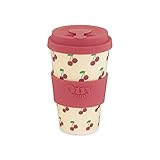 QUY CUP. Ciliegia. Bamboo Coffee Cup. 14 oz. Unique Italian Design. Sustainable. Made From Natural...