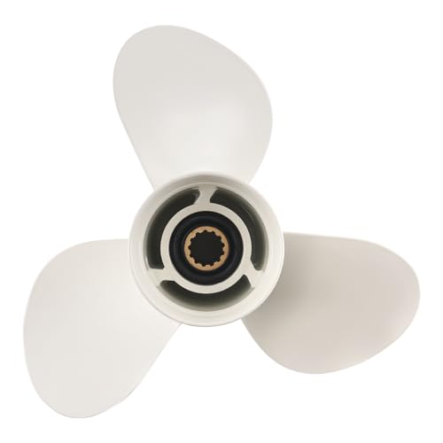 maXpeedingrods 3 Blades 12 1/4 X 9 Aluminum Outboard Boat Propeller for Yamaha Outboard Engines T25 F30 F40 F50 F60 40 48 50 55 60 HP 13 Spline Tooth, RH, Parts No# 663-45956-01-EL