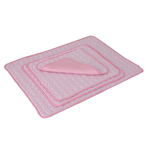 Healifty ペット用クーリングマット 粉色 猫 犬用夏季涼感マット 通気性 折りたたみ式 ペットベッド ケージ 車での使用に 暑さ対策 熱中症予防に