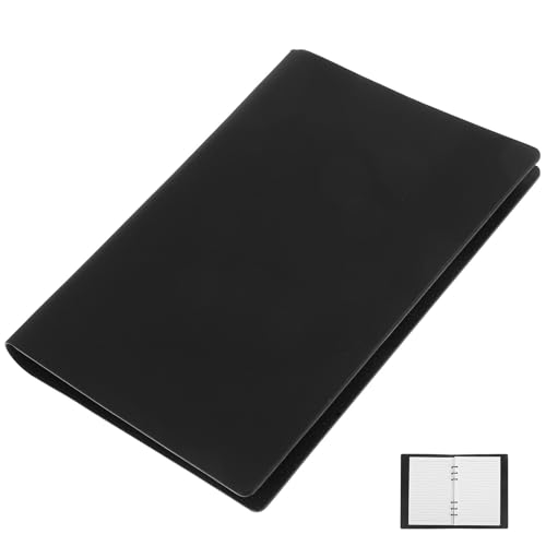 Cuaderno A5 de hojas sueltas portátil negro y bloc de notas rellenable para organización personal