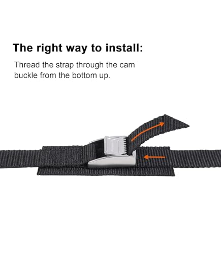 Ayaport Tiras de amarração com fivela de 2,4 m acolchoadas para caminhões, rack de teto, caiaque