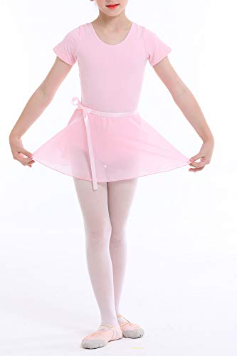 Ballet Leotard for Toddler Girls Gymnastics Dancewear Clothes Set with Skirts Tights Briefs 2-9T (Warm Pink(Short Sleeves), 2-3T) - Thumbnail 2