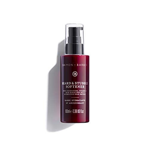 Daimon Barber Beard and Stubble Softener, Beard Moisturiser with Avocado Oil and Aloe Vera, Leaving Your Beard and Skin Feeling Soft and Smooth, Oudh Scent 3.38 Fl Oz