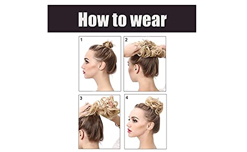 Miniatura 7 de Extensiones de cabello sintético ondulado estilo francés para mujer (#R1822, castaño ceniza claro y castaño caoba)