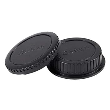 Camrox Replacement Camera Rear Lens Cap & Body Cap for All Canon DSLR Camera & Lens (Black)