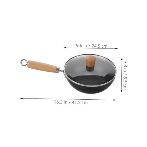 Wok de Hierro Fundido con Tapa y Mango de Madera miniatura 2