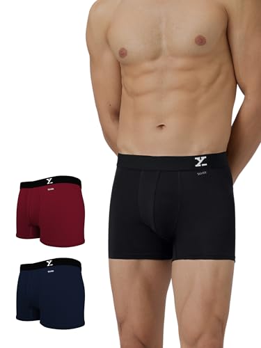 Image of XYXX Men's Aero Super Combed Cotton Trunks | Antimicrobial, Regular Fit, No-Marks Waistband | Underwear for Men Combo (Pack of 3)