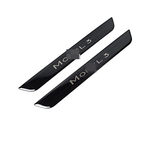 QQAA Dirección de la Puerta Compatible con Tesla Model 3 Bienvenido Pedal Delantero Trasero del Trasero Umbral de umbral Cubierta de Fibra de Carbono Acero Inoxidable 2017-2022 (Color : Front-Black) Cover