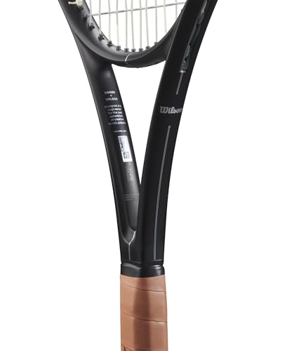 Image of Wilson RF 01 Strung Performance Tennis Racket - Grip Size 1-4 1 /8 inch, Strung with Sensation 16 Natural at Mid Range Tension