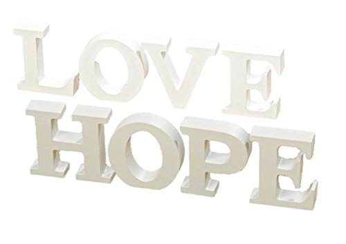 Geschenkestadl - Letras de «Love» y «Hope», 8 piezas, en blanco y gris