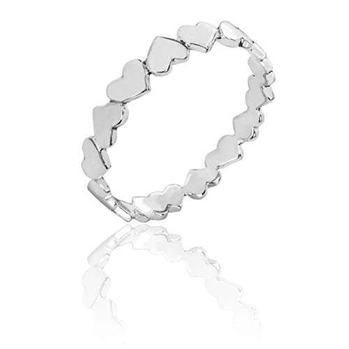 Honolulu Jewelry Company Sterling Silver Heart Eternity Band Ring (7)