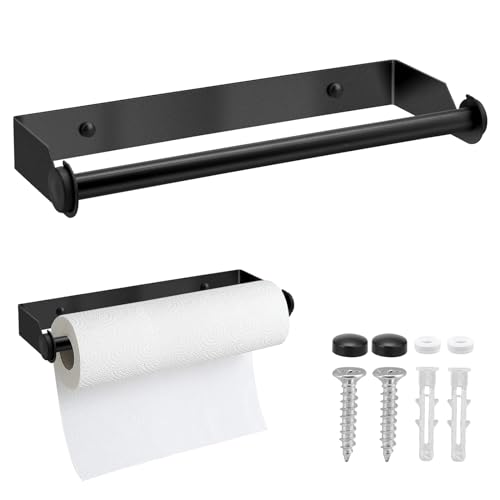 28CM Porte Sopalin en Acier Inoxydable, Porte Essuie-Tout Mural, Support Sopalin Support Essuie-Tout, Dérouleur Essuie-Tout Distributeur Sopalin - Noir