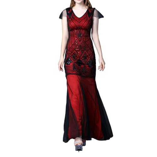 Vestido de noche para mujer de los años 20, sin mangas, sexy, vestido de fiesta, elegante, vintage, vestido de cóctel estilo años 20, vestido de baile, vestido de fiesta, vestido de cóctel brillante