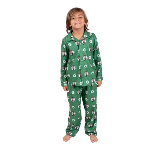Image of Ultra Game Youth NBA Official 2-Piece Super Soft Button Down Pajamas Set
