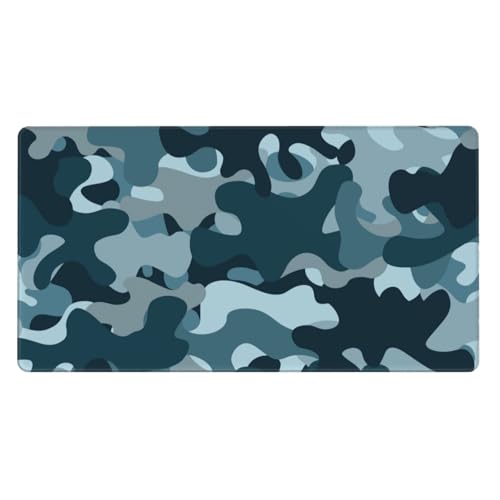 Grand tapis de souris de jeu camouflage bleu pour PC portable et bureau