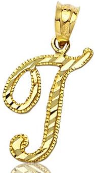 LoveBling 10K الذهب الأصفر قطع الماس الانقباضي سحر قلادة الأولية المتاحة رسائل من الألف إلى الياء