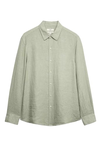 Chemise lin respirante Marks & Spencer pour homme coupe droite