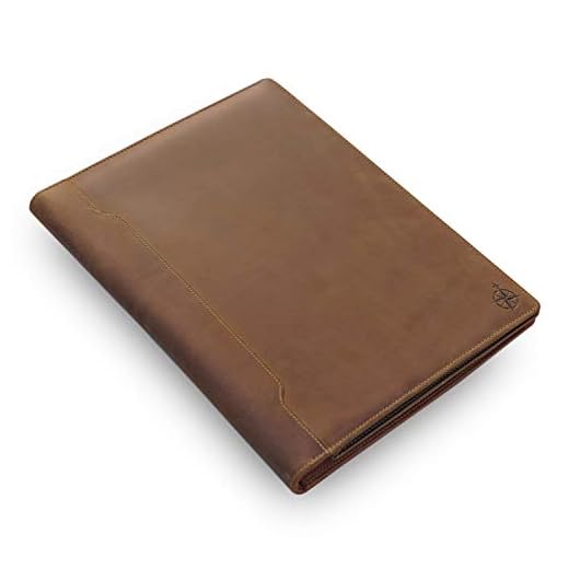 Leather Padfolio - Professional Organizer and Resume Folder, Stunning 2 Tone Leather Document Folio with Writing Pad. Ideal Gift for Men and Women