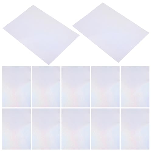 COHEALI 10 Hojas Papel Adhesivo Holográfico Autoadhesivo Transparente Pet Resistente al Agua para Manualidades Decoración y DIY Película Laminada Fría Colorida con Efecto Arcoíris