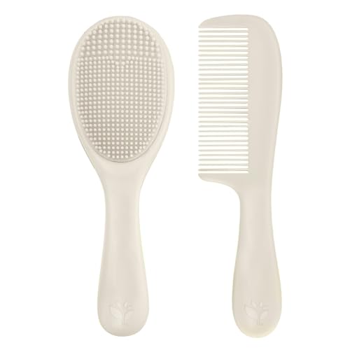 green sprouts Sprout Ware & Silicone Cradle Cap Brush & Comb, Adult Use Only, Plant-Plastic, Tested for Hormones