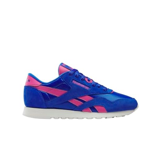 Reebok Tênis feminino Cl Nylon Mh Fashion, Azul ideal/rosa verdadeiro/giz, 36