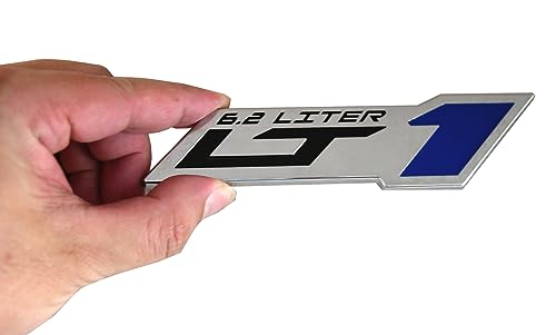 Image of 2pcs LT 1 6.2 Liter ZR1 Emblem Engine Hood Badge Decal Replacement for C4 C7 (Blue)