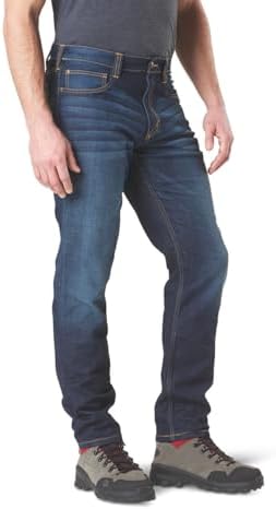 5.11 Tactical Men's Defender-Flex Slim Work Jeans, Patch Pockets, Fitted Waistband, Style 74465